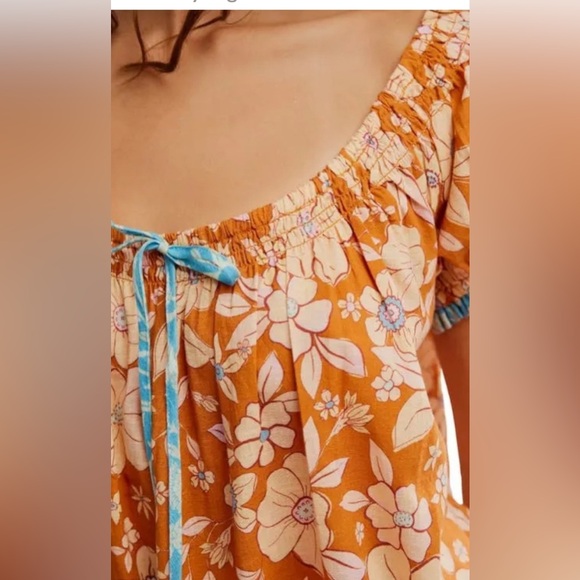 NWOT Free People Frankie Honey Ginger Floral Tunic. - Picture 5 of 5